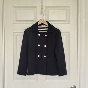Tory Burch Navy Double-Breasted Pea Coat